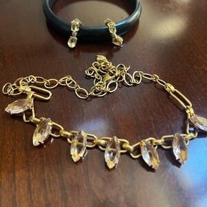 Elegant Gold and Crystal Jewelry Set